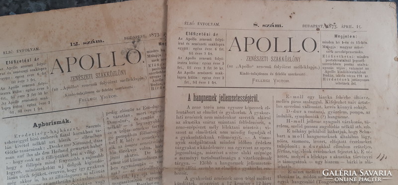 Apollo Music Journal 1873 1st year 2 pcs