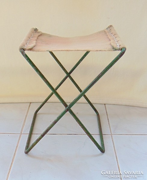 Retro folding iron chair with small chair, loft design