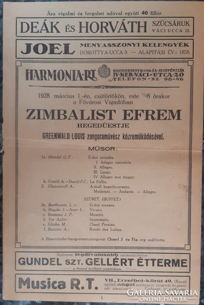Zimbalist Ephrem Violin Evening Booklet 1928