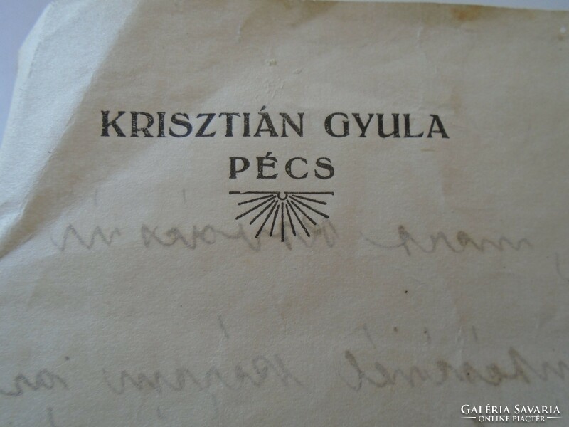 KA339.8 Krisztián Gyula PÉCS 1925  levél