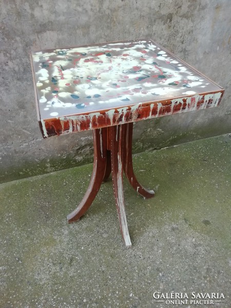 Retro wooden small table, artistic design