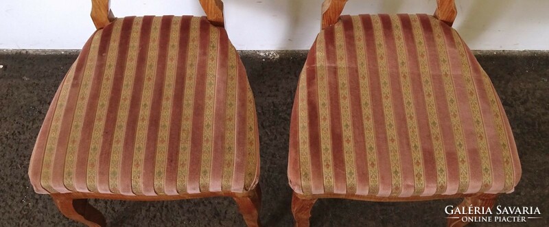 1I903 Antik intarziás Biedermeier támlás szék pár