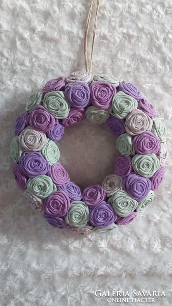 Purple-green rose wreath, door decoration