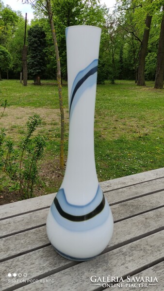 Óriás méretű Mid Century muránói üveg váza padlóváza 75 cm magas pocakméret több mint 80 cm