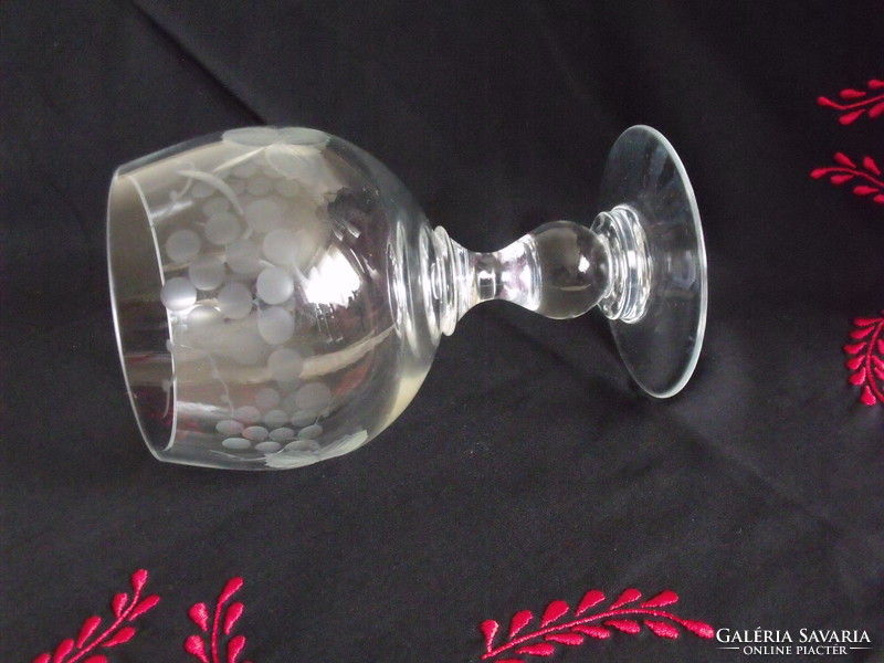 Old base polished glass goblet 1 liter