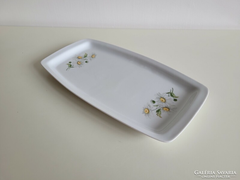 Old retro lowland large size 36.5 cm porcelain tray with daisy patterned bowl