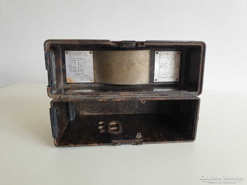 Régi Német katonai tábori telefon távbeszélő bakelit doboz 1932