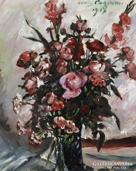 Lovis corinth - roses - canvas reprint on blinds
