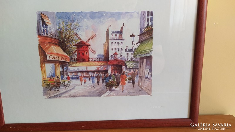 (K) Moulin Ruge szép nyomat, mint egy akvarell! 44x32 cm