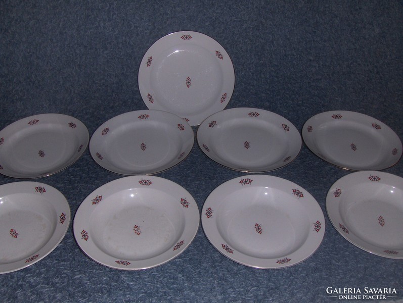 Zsolnay porcelán tányér készlet - 5 lapos 4 mély (s-5)