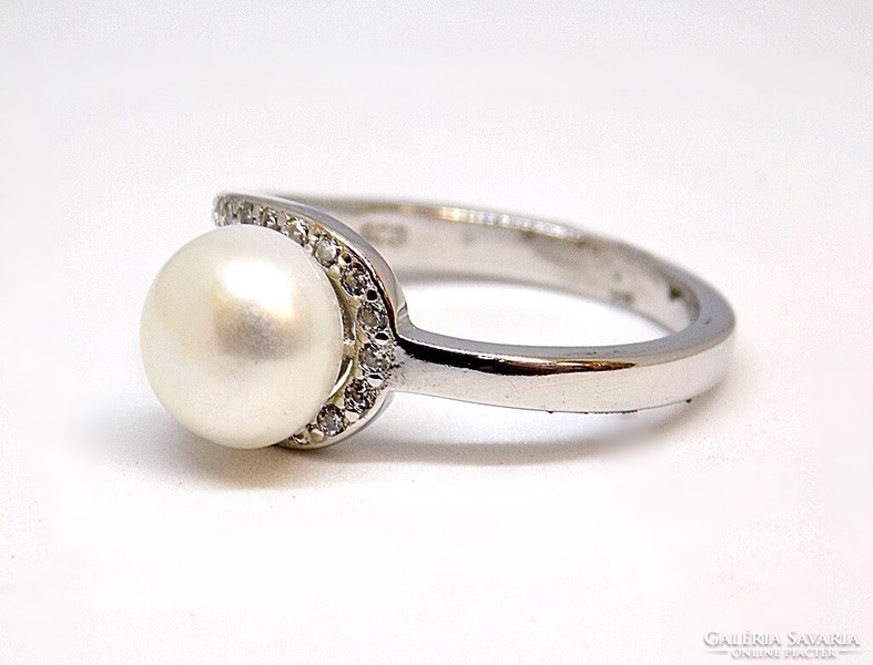Beaded silver ring (zal-ag94265)