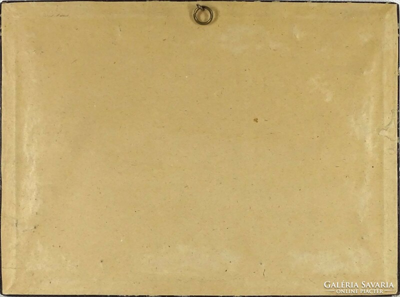 1I954 Régi orientalista intarziakép régi keretben oázis keleten 21.5 x 29 cm