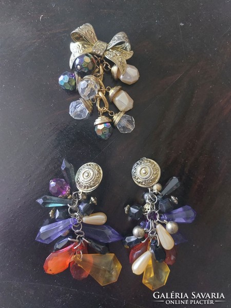 Retro jewelry set (brooch + clip)