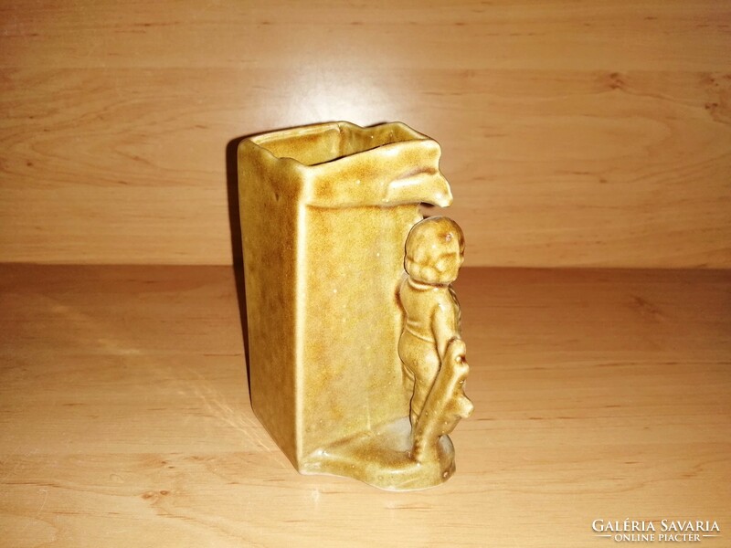Jelzett porcelán figurális váza 12,5 cm  (24/d)