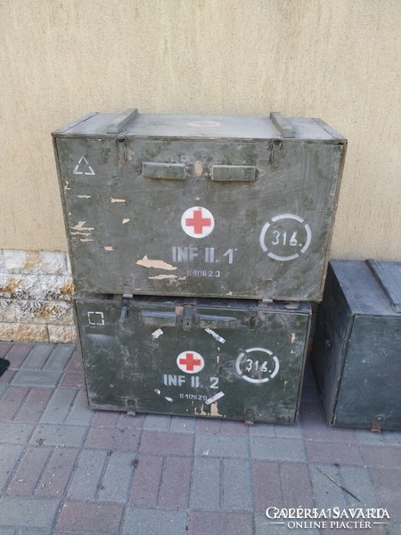 Retro pine chest for sale! Red Cross aid chest for sale! 3 Pcs