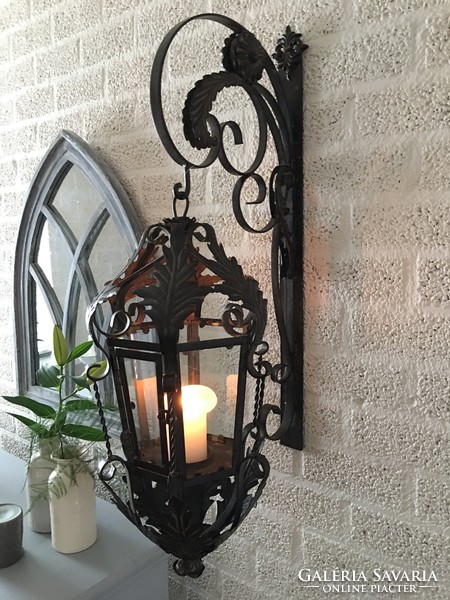 Wrought iron wall lamps - monumental baroque style
