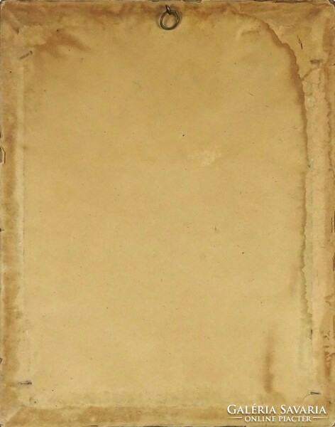 1I960 Régi gyönyörű szecessziós madonna intarziakép keretben 29.5 x 23.5 cm