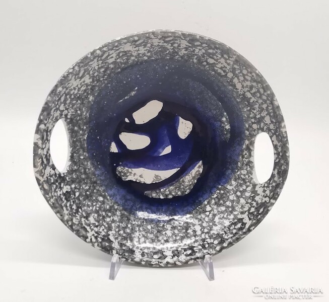 Retro handicraft bowl, plate 22 cm x 21 cm