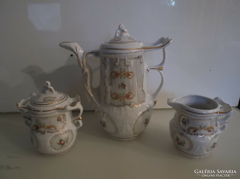 Coffee set - 3 pieces! Marked - antique - jug 9 dl! - Sugar 2 dl - pouring 2 dl - perfect