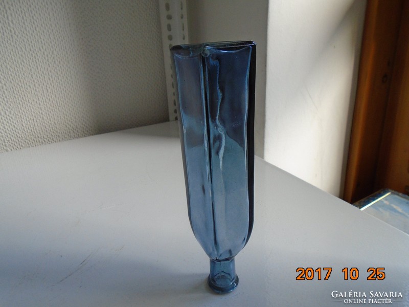 Petrol blue square French Reims glass 18 cm