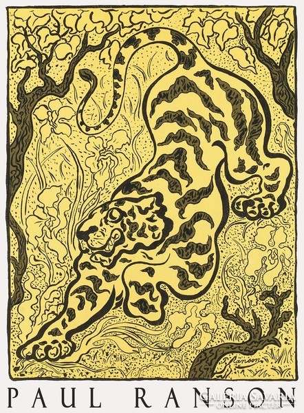 Paul Ranson Tiger in the Jungle 1893 French Symbolist Lithography Art Poster Japanese Style