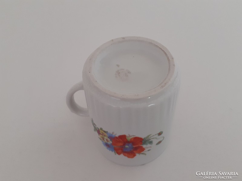 Régi Zsolnay porcelán bögre pipacsos mezeivirágos teás csésze 1 db