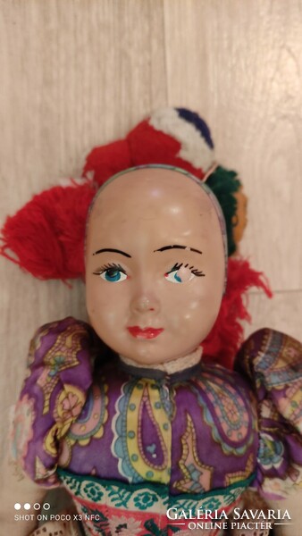 Antique Matyó doll's eyes, 40 cm, worn, very discounted price