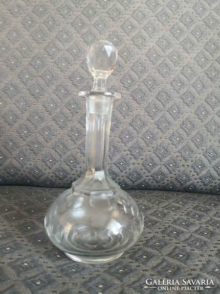 Bieder glass butelia with solid polished glass crystal stopper