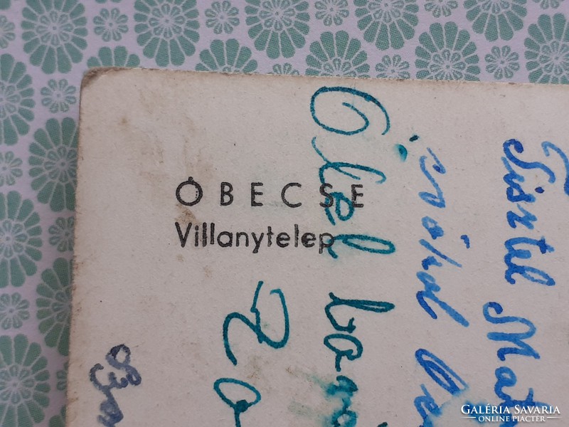 Régi képeslap Óbecse Villanytelep fotó levelezőlap