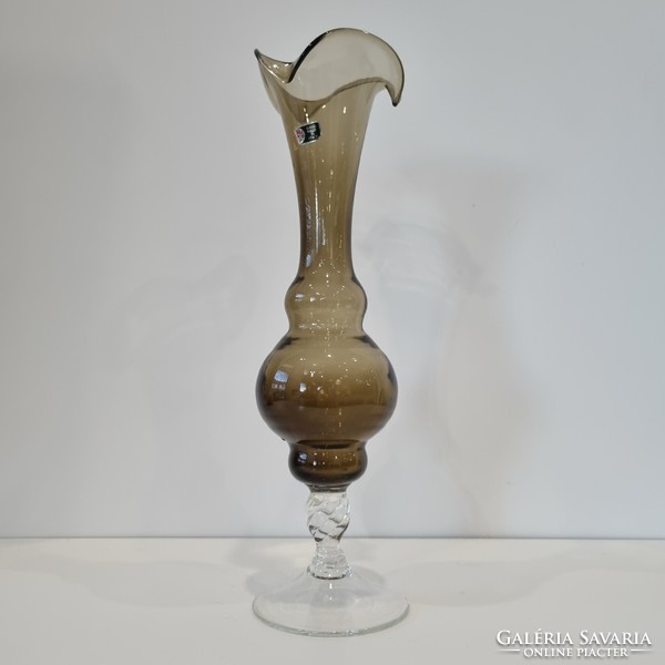 Olasz vintage üveg váza/díszüveg-38 cm