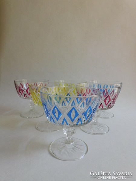 Vmc reims colored french crystal glassware set - 6 pieces