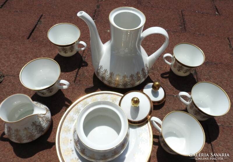 Porcelain tea / long coffee set from Weimar - with rich gilding