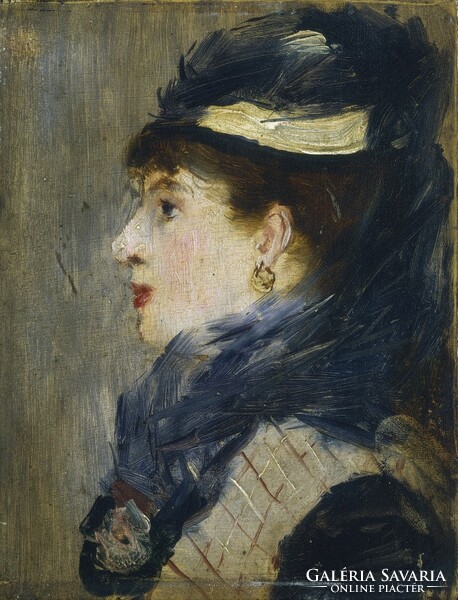 Manet - lady portrait - canvas reprint on scratch card