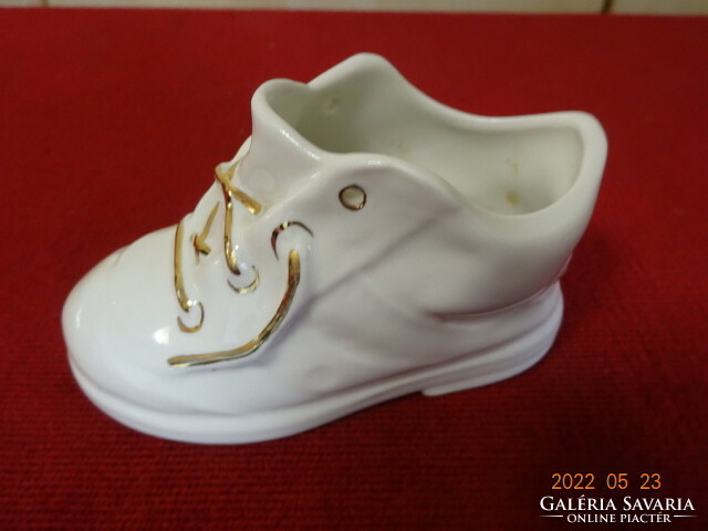 Aquincum porcelain shoes with gold laces, height 6 cm. He has! Jókai.
