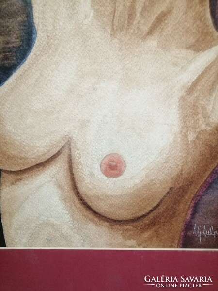 Female nude pastel marked. Ujhelyi.