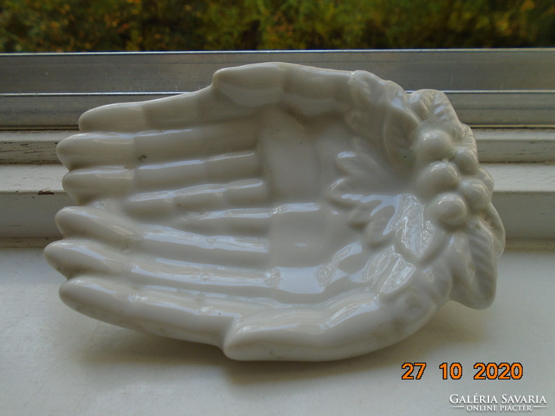 Protective hands, porcelain candle holder