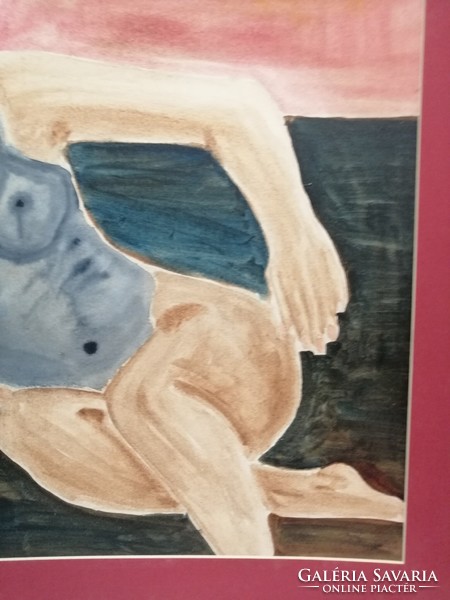 Female nude pastel marked. Ujhelyi.