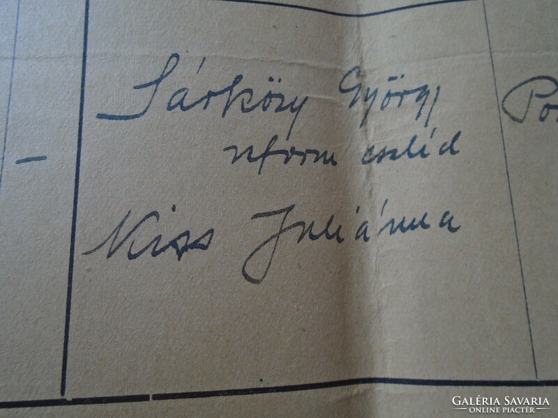 Ad00007.8 Biroszló birth certificate 1942 Sárközi kiss
