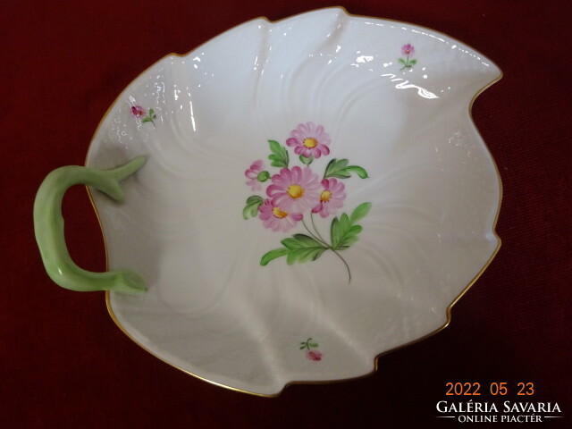 Herend porcelain centerpiece, leaf-shaped, length 23.5 cm. He has! Jókai.