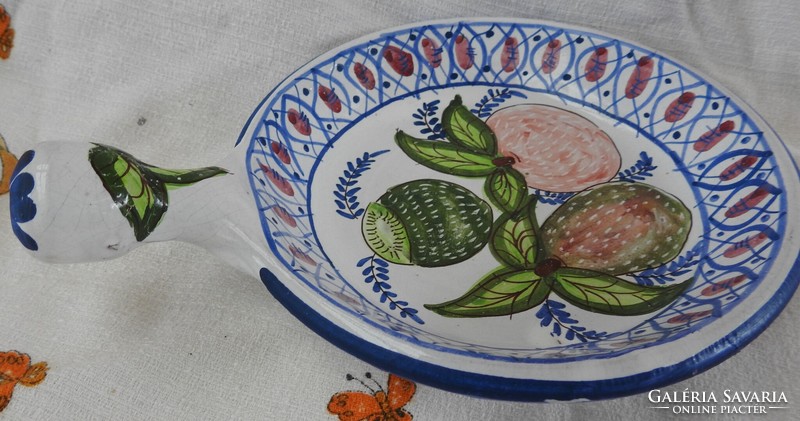 Hand painted handicraft marked handle bowl