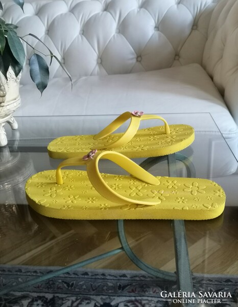 40 emanuela biffoli florence design beach slippers, sun yellow flip-flops