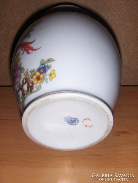 Hollóházi porcelán paradicsommadaras váza 18 cm (1/d)