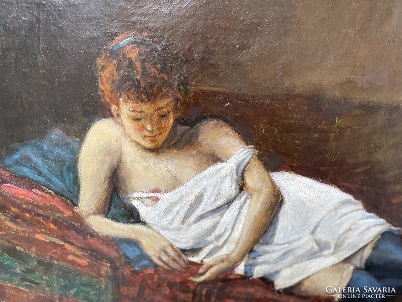 Lady Armin Glatter (1861-1933) on the sofa