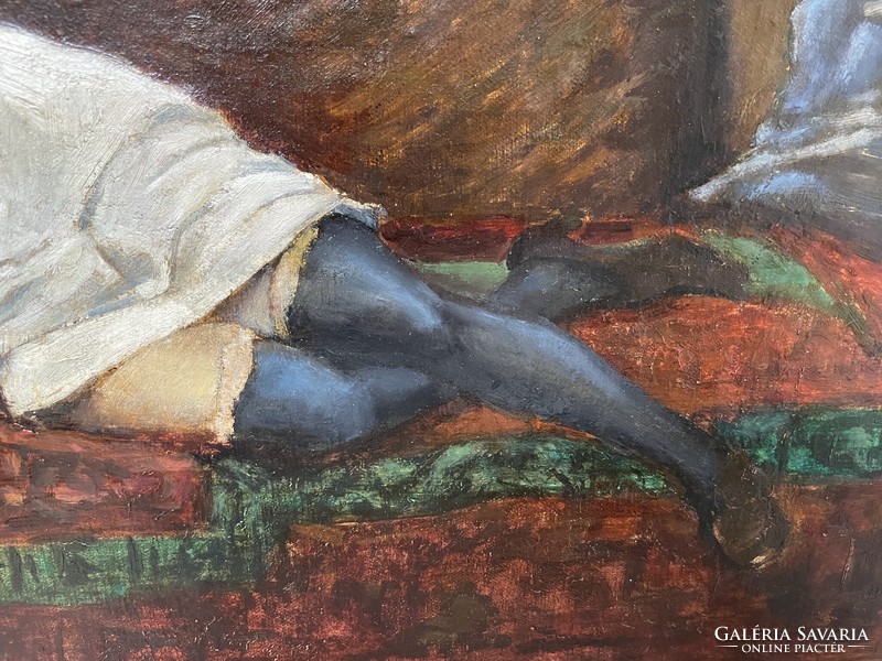 Lady Armin Glatter (1861-1933) on the sofa