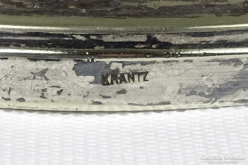 1J044 Régi jelzett Krantz Ede alpakka gyertyatartó 24.5 cm