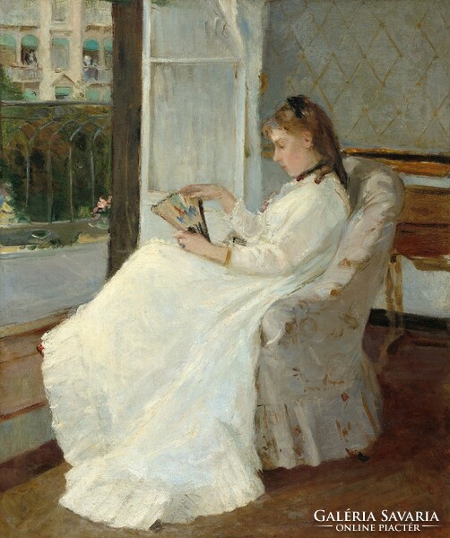 Berthe Morisot - A művész nővére az ablakban - vászon reprint vakrámán