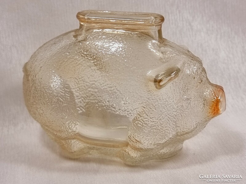 Piggy Bank irizáló üveg, malackás persely az 1950-es évekből.