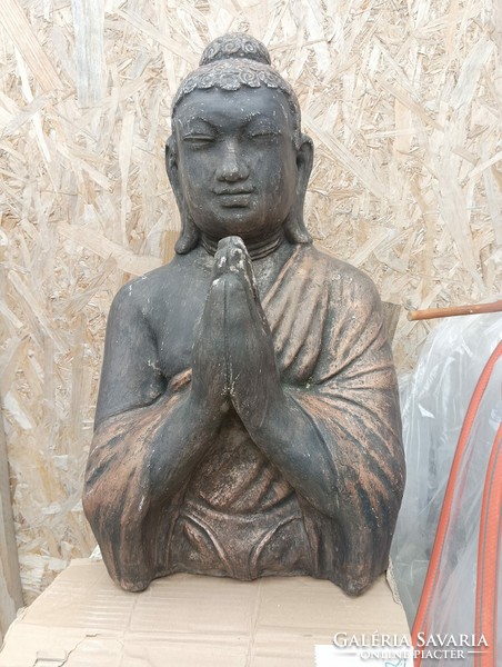 Régi  használt kerti  Kő Buddha műkő szobor  kb 55cm nehéz