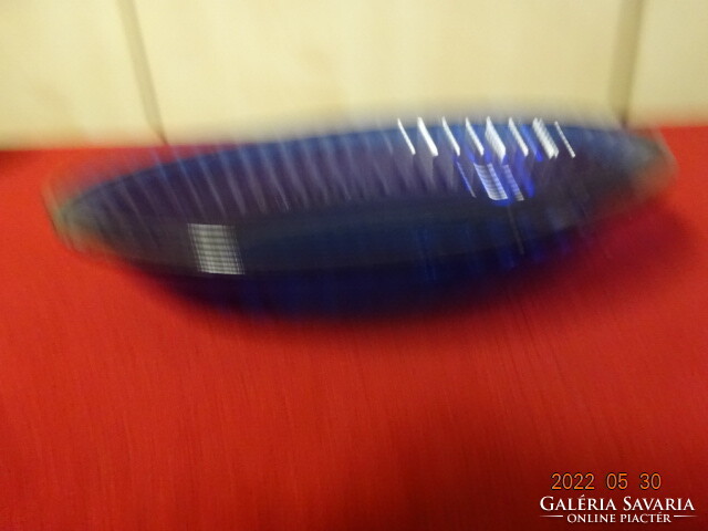Kobalt kék üveg ovális asztalközép. Vanneki! Jókai.