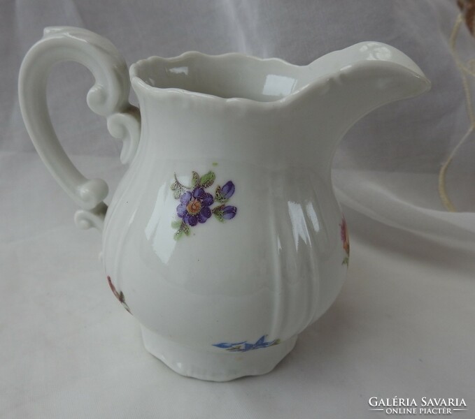 Old baroque small flower pattern zsolnay creamy spout